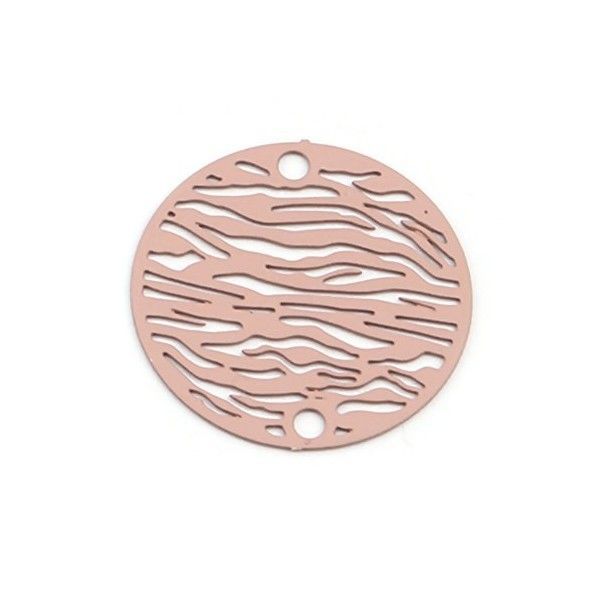 Estampes Pendentif Connecteur filigrane Zèbre 20mm coloris Rose