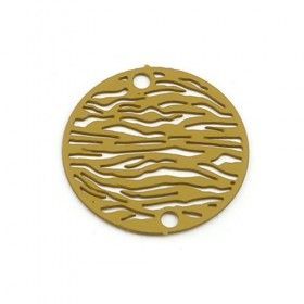 Estampes Pendentif Connecteur filigrane Zèbre 20 mm coloris Moutarde
