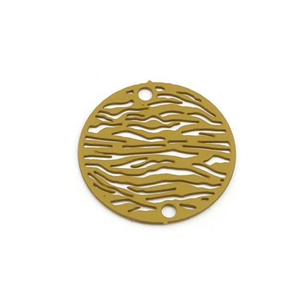 Estampes Pendentif Connecteur filigrane Zèbre 20 mm coloris Moutarde