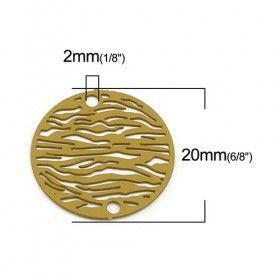 Estampes Pendentif Connecteur filigrane Zèbre 20 mm coloris Moutarde