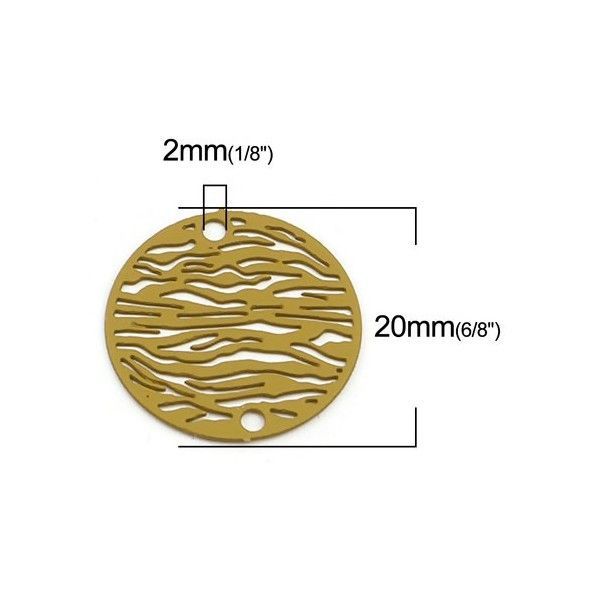 Estampes Pendentif Connecteur filigrane Zèbre 20 mm coloris Moutarde