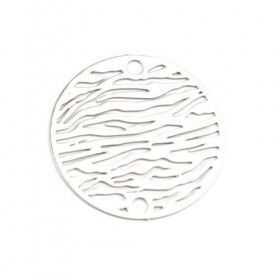 Estampes Pendentif Connecteur filigrane Zèbre 20mm coloris Argent Platine