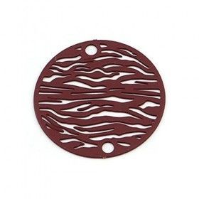 Estampes Pendentif Connecteur filigrane Zèbre 20 mm coloris Rouge Bordeaux