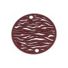 Estampes Pendentif Connecteur filigrane Zèbre 20 mm coloris Rouge Bordeaux