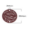 Estampes Pendentif Connecteur filigrane Zèbre 20 mm coloris Rouge Bordeaux