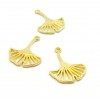Pendentifs Feuille Ginkgo biloba sur tige 19mm métal finition Doré