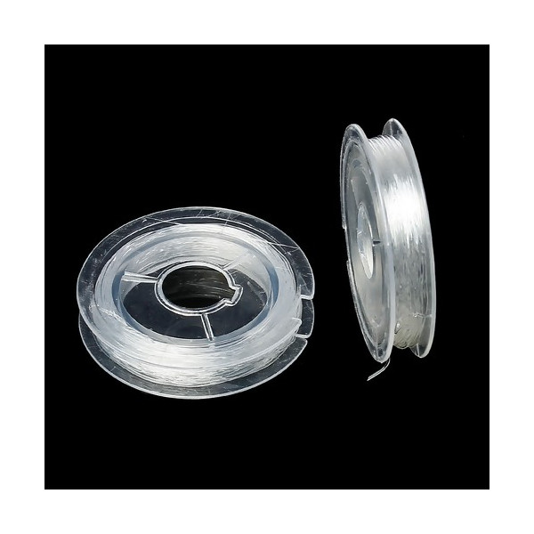 Bobines d’environ 10m de Fil Élastique Cristal 0.4mm Transparent