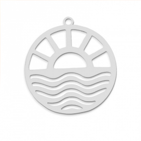 PS11846628 – Lot de 1 Pendentif Coucher de Soleil 25mm – Acier Inoxydable Argenté