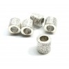 Perles intercalaires Cylindre martelé 8 par 8mm métal couleur Argent Antique