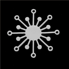 Pendentif Géométrique Flocon 37 mm en Acier Inoxydable finition Argenté pour bijoux raffinés