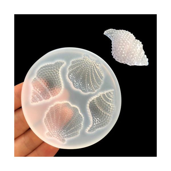 Moule en Silicone pendentif Coquillage 70mm utilisation FIMO RESINE