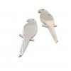 Pendentif - Oiseau Perroquet 40mm - Argenté en Acier Inoxydable  - pour bijoux raffinés
