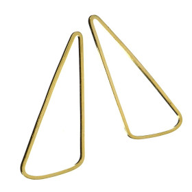 Pendentifs, Connecteurs fermés TRIANGLE Arrondi  37 par 15mm Laiton finition DORE