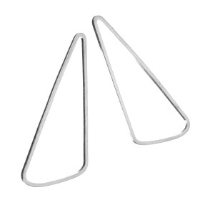 Pendentifs, Connecteurs fermés TRIANGLE Arrondi  37 par 15mm Laiton finition Argent Platine