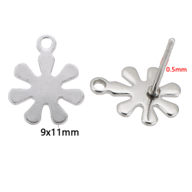 Boucles d'oreille Fleur avec attache en Acier Inoxydable 304