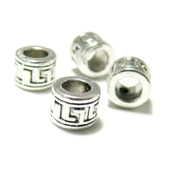 Perles intercalaires Rondelle Graphique couleur Argent Antique