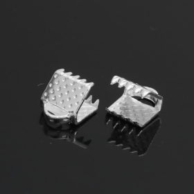 Embouts à serrer, serre fils, Griffes, Pince ATTACHE RUBAN 6 mm- en Métal - finition Argent Vif