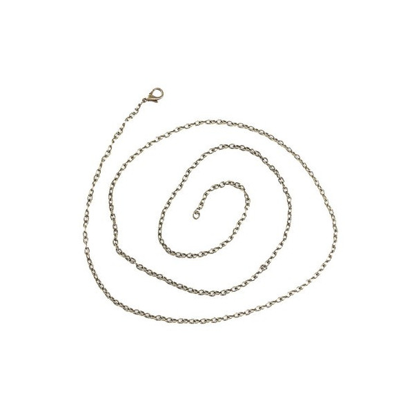 Colliers Sautoirs 76.2cm Chaine Maille Forcat 4 par 3mm métal couleur Bronze