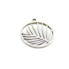 Pendentif -  médaillon avec feuille de Palme 15 mm - Argenté en Acier Inoxydable 304