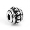 Perles intercalaires Rondelles Picots 8 par 6 mm métal finition Argent Antique