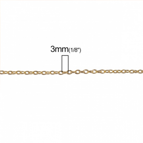 Colliers, Tour de cou 45.7 cm - maille 2 par 1.5 mm - métal finition Doré
