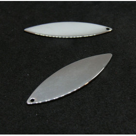 Pendentifs -Navette 11 par 37 mm - Argenté en Acier Inoxydable 304- pour bijoux raffinés