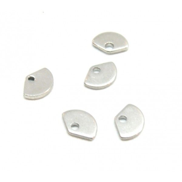 Pendentifs -Eventail 7.5 mm - Argenté en Acier Inoxydable 304- pour bijoux raffinés