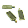 Supports de Pendentif Rectangle 25 x 10 mm – Métal Coloris Bronze