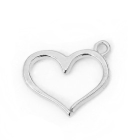 Pendentifs breloques motifs Cœurs métal finition Argent Platine Rhodié