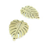 Connecteur - Feuille de Monstera 25 mm - finition Doré en Acier Inoxydable- pour bijoux raffinés