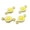 Connecteurs 16 par 8mm résine émaillées couleur Jaune Métal Doré