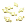 Connecteurs 16 par 8mm résine émaillées couleur Crème Métal Doré