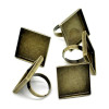 Supports de Bague CARRE 25 mm Bord Epais, Cuivre finition Bronze