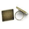 Supports de Bague CARRE 25 mm Bord Epais, Cuivre finition Bronze