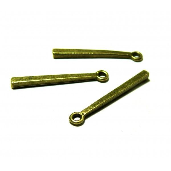 Pendentifs breloque Tige tube rectangle métal couleur Bronze