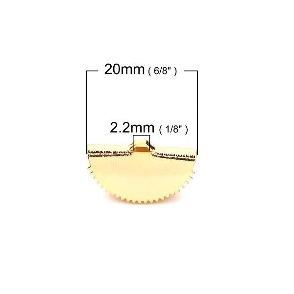 embouts serre-fils demi-cercle 20 mm – Cuivre plaqué or 18KT