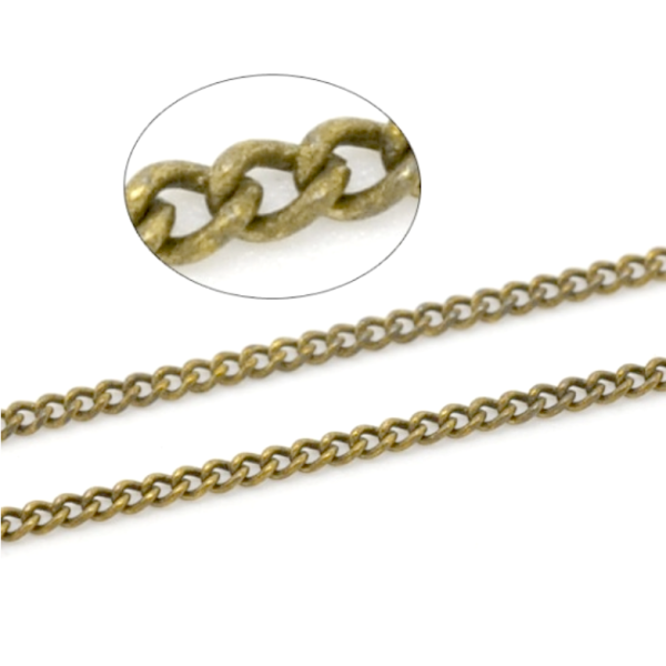 Chaîne Maille Fine 1.8 x 1.3mm – Métal Finition Bronze