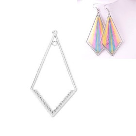 Multi Connecteurs, Chandeliers, Forme Navette 8.9 cm, métal coloris Argent Platine Rhodié