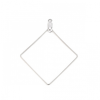 Pendentifs, Connecteur forme Losange 47mm, Acier Inoxydable 304 finition Argent