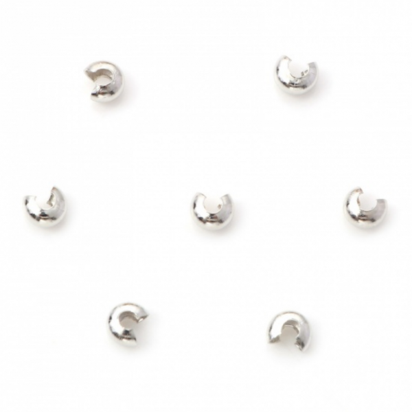 Caches Perles à Écraser 4mm métal finition Argent Platine