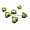 Perles Intercalaires Cœur Strié 7.5mm – Métal Bronze