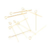 Tiges Oeil DORE longueur 30mm par 0,4mm Cuivre Plaqué OR 18KT