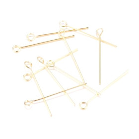 Tiges Œil Doré 35mm x 0,4mm – Cuivre Doré à l'or fin 18K