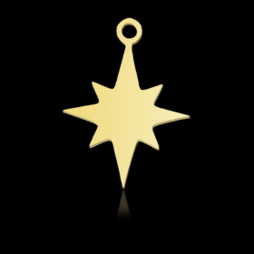 Pendentif - Étoile 18.5 mm - finition Doré en Acier Inoxydable 304- pour bijoux raffinés