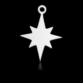 Pendentifs - Étoile 18.5 mm - finition Argenté en Acier Inoxydable 304- pour bijoux raffinés