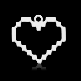 Pendentifs - Cœur 18mm - finition Argenté en Acier Inoxydable 304- pour bijoux raffinés