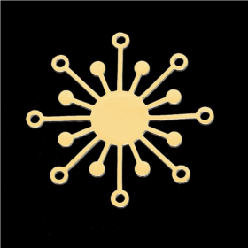 Pendentif Géométrique Flocon 37 mm en Acier Inoxydable finition Doré pour bijoux raffinés