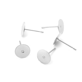 Supports de Boucle d'oreille Puce clou 8mm en Acier Inoxydable et embouts plastique