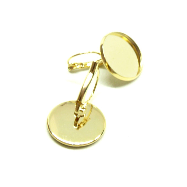 Supports Boucle d' oreille pour cabochon 16mm - Acier Inoxydable 304
