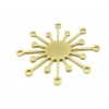 Pendentif Géométrique Flocon 37 mm en Acier Inoxydable finition Doré pour bijoux raffinés